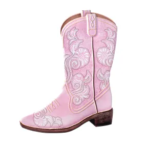 12.5" Metal Embossed Hanger: Pink Floral Cowboy Boot