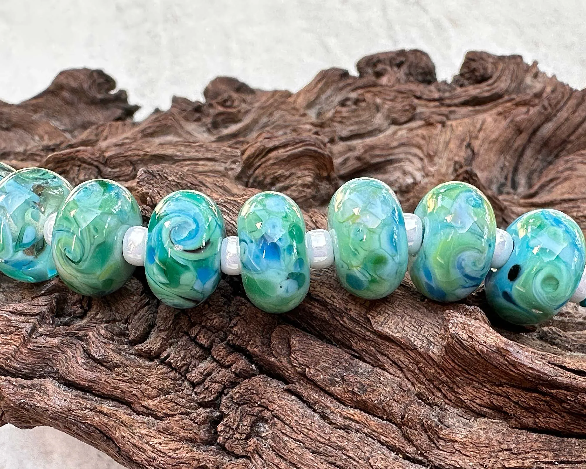 13 Caribbean Charm Lampwork Beads Set SRA