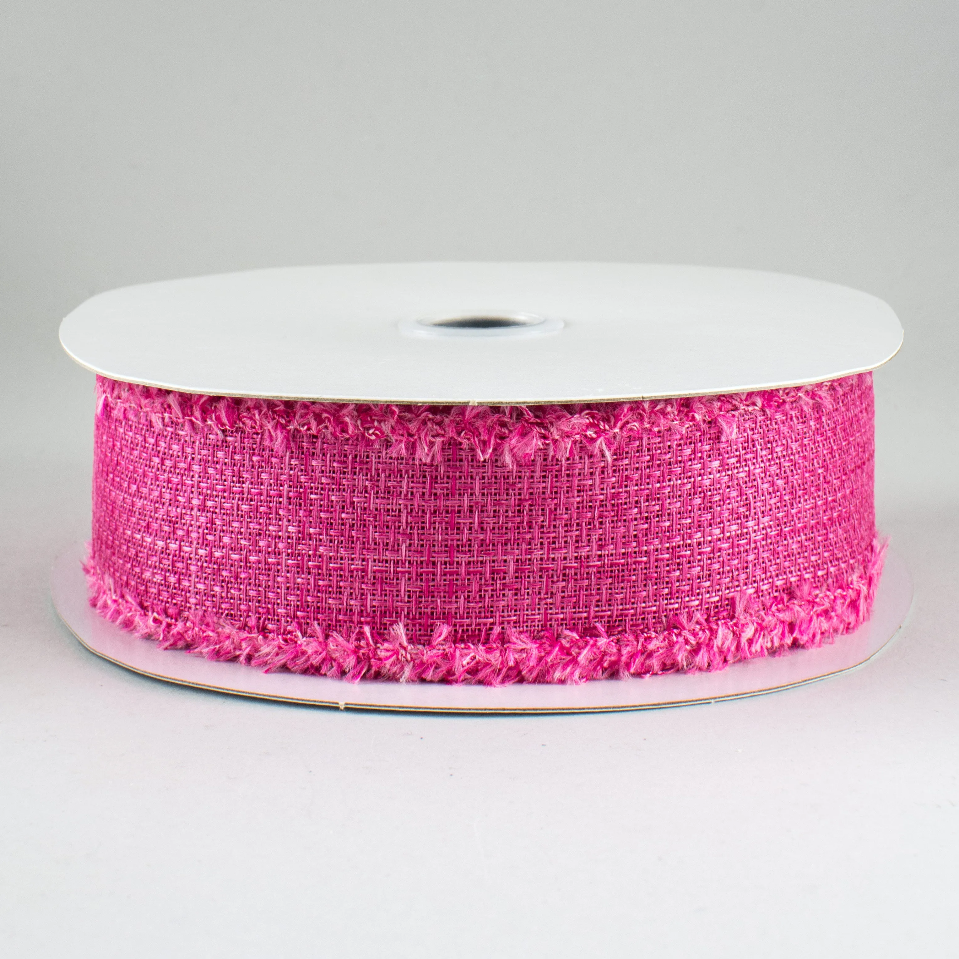 1.5" Chenille Edge Ribbon: Fuchsia (10 Yards)