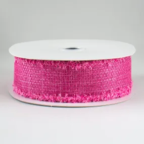 1.5" Chenille Edge Ribbon: Fuchsia (10 Yards)