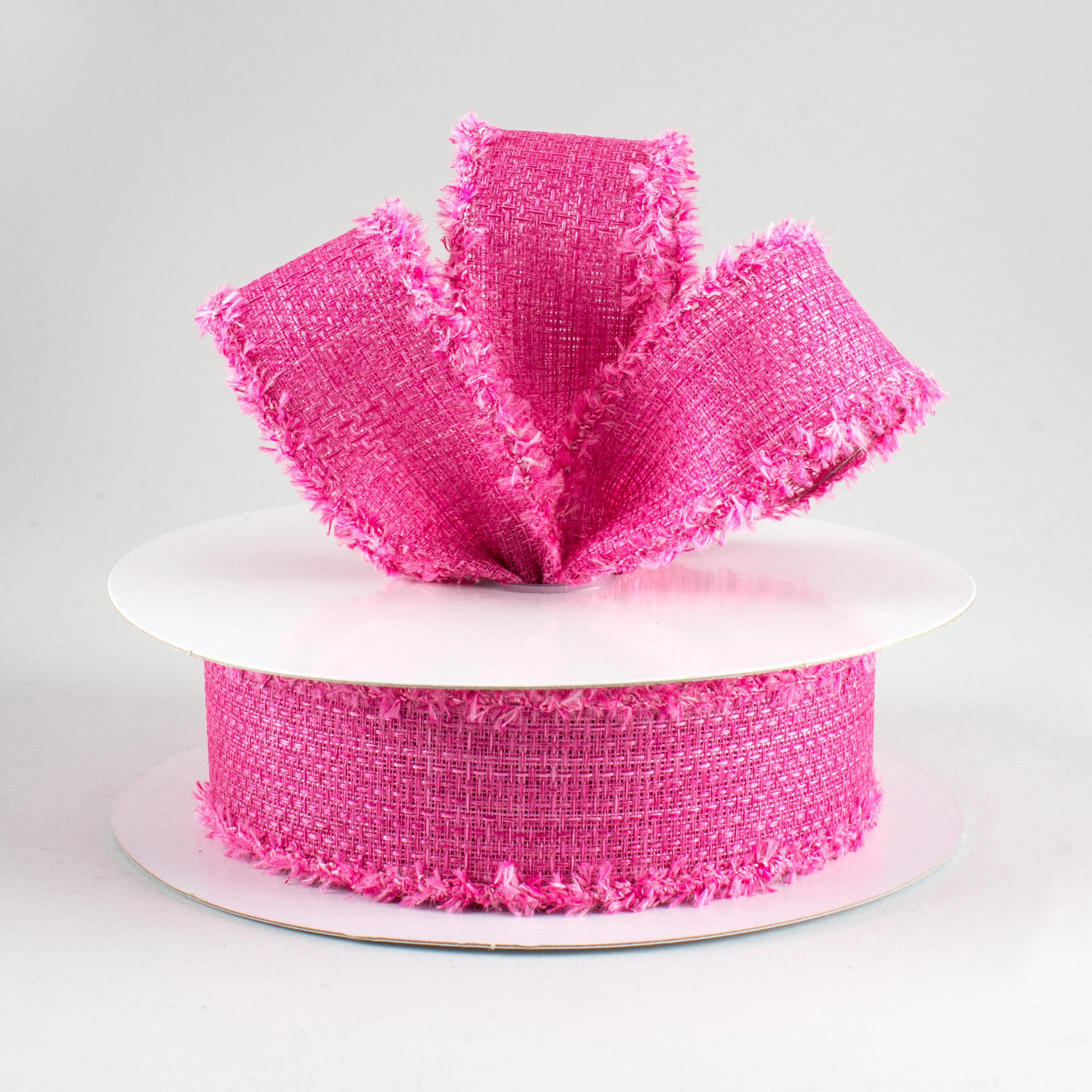 1.5" Chenille Edge Ribbon: Fuchsia (10 Yards)