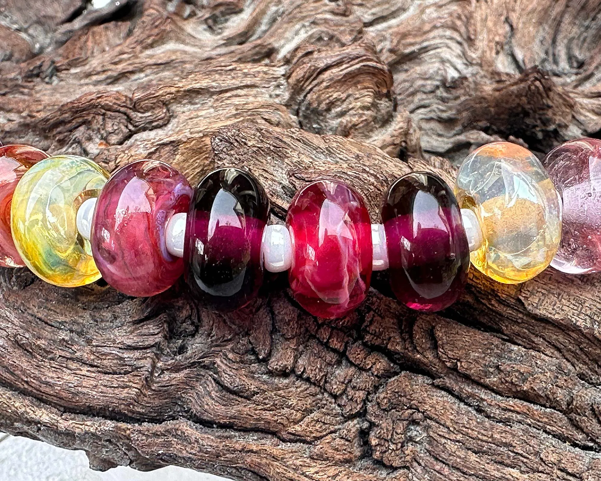 16 Berry Bliss Purple Lampwork Glass Beads SRA