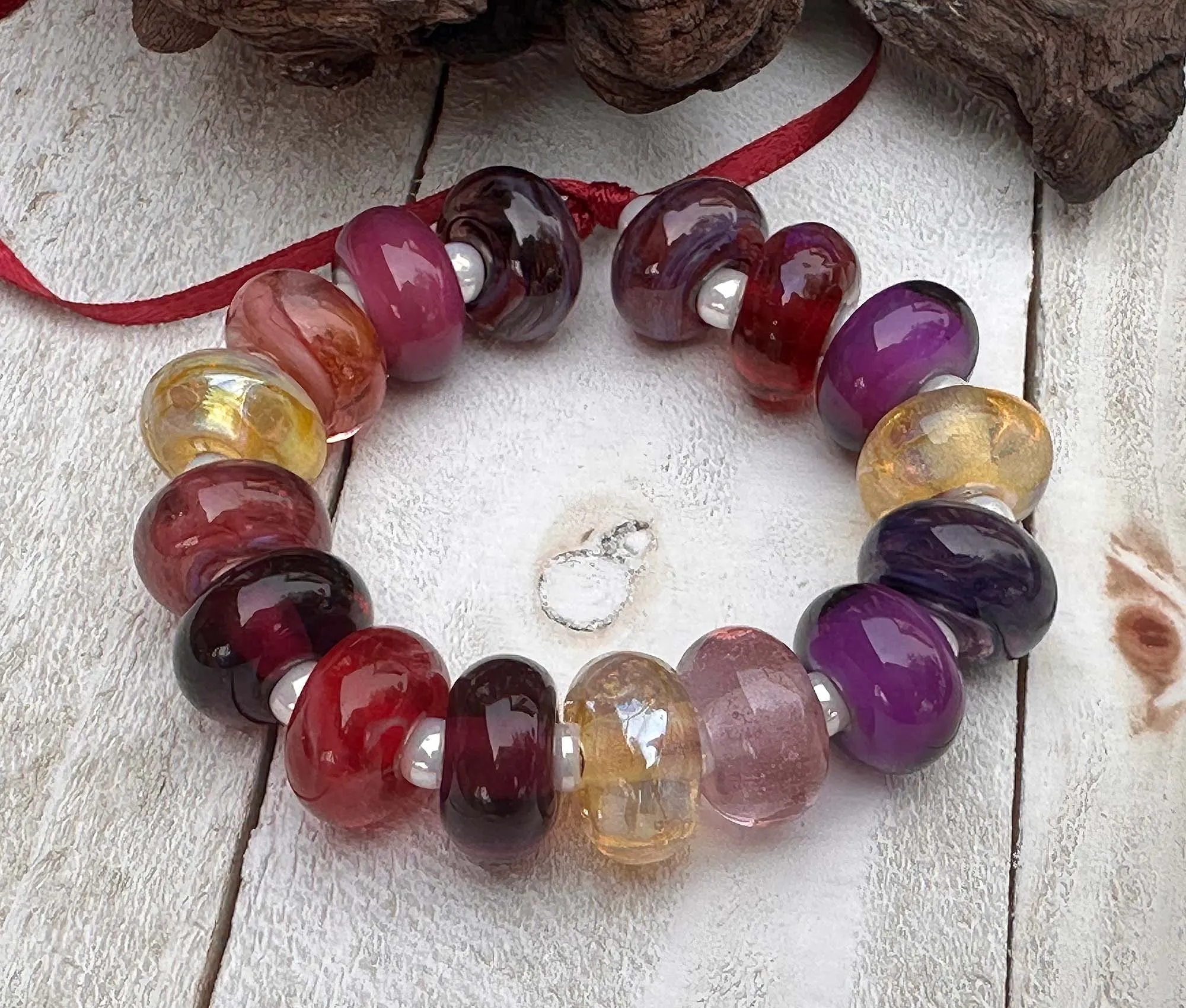 16 Berry Bliss Purple Lampwork Glass Beads SRA