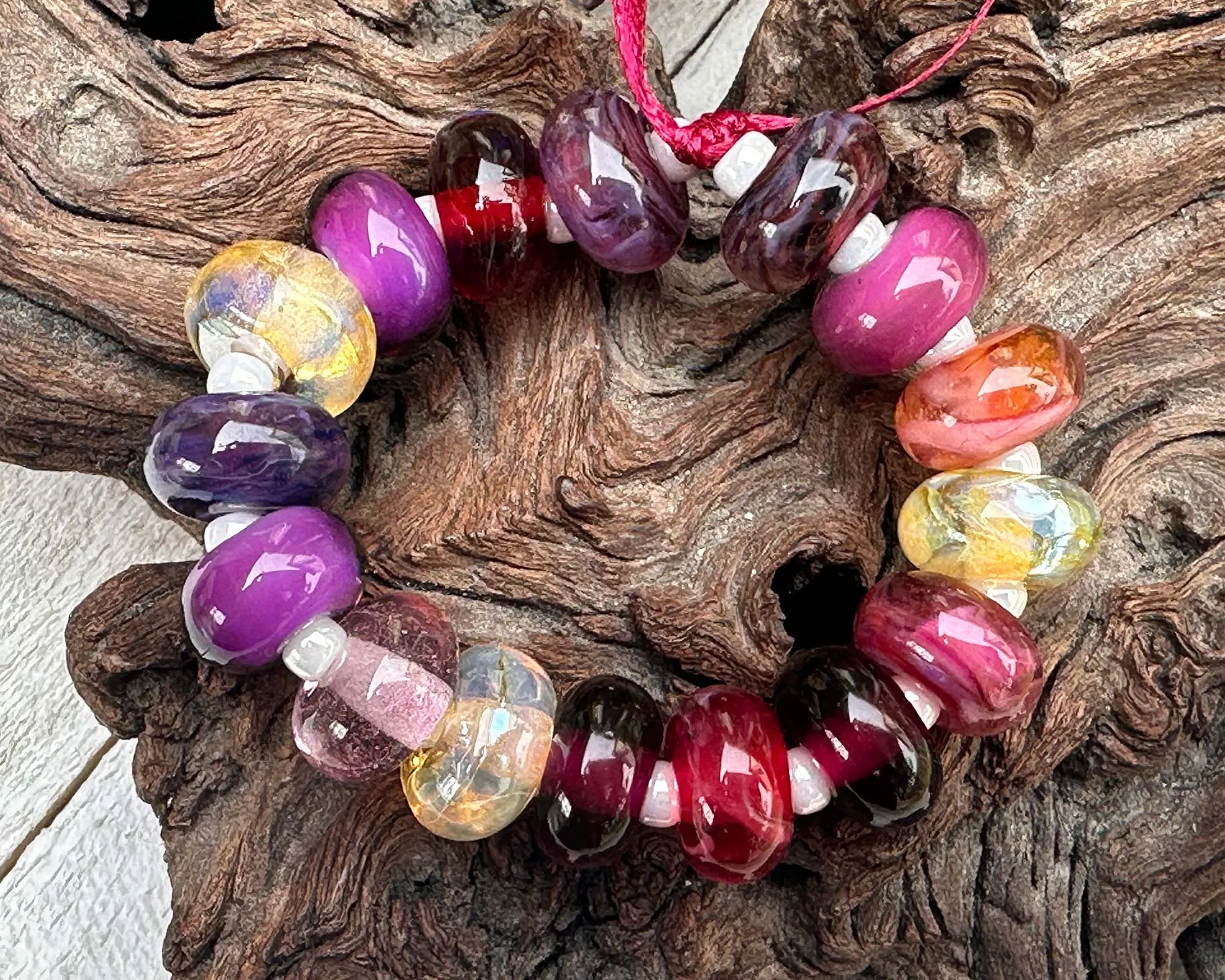 16 Berry Bliss Purple Lampwork Glass Beads SRA