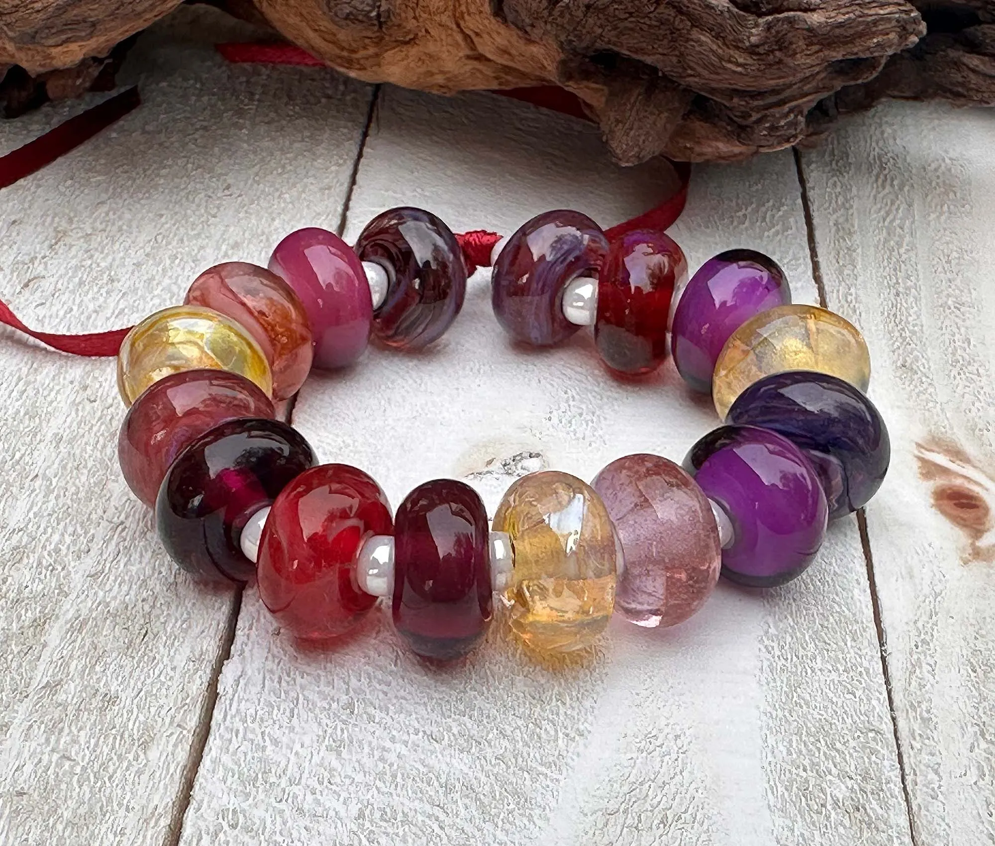 16 Berry Bliss Purple Lampwork Glass Beads SRA