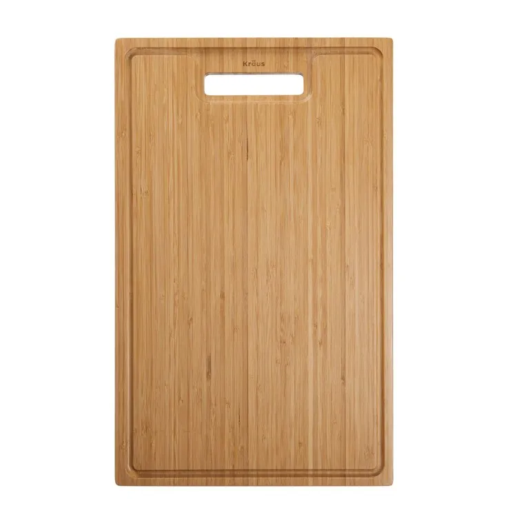 19.5" x 12" Organic Solid Bamboo Cutting Board for Kitchen Sink