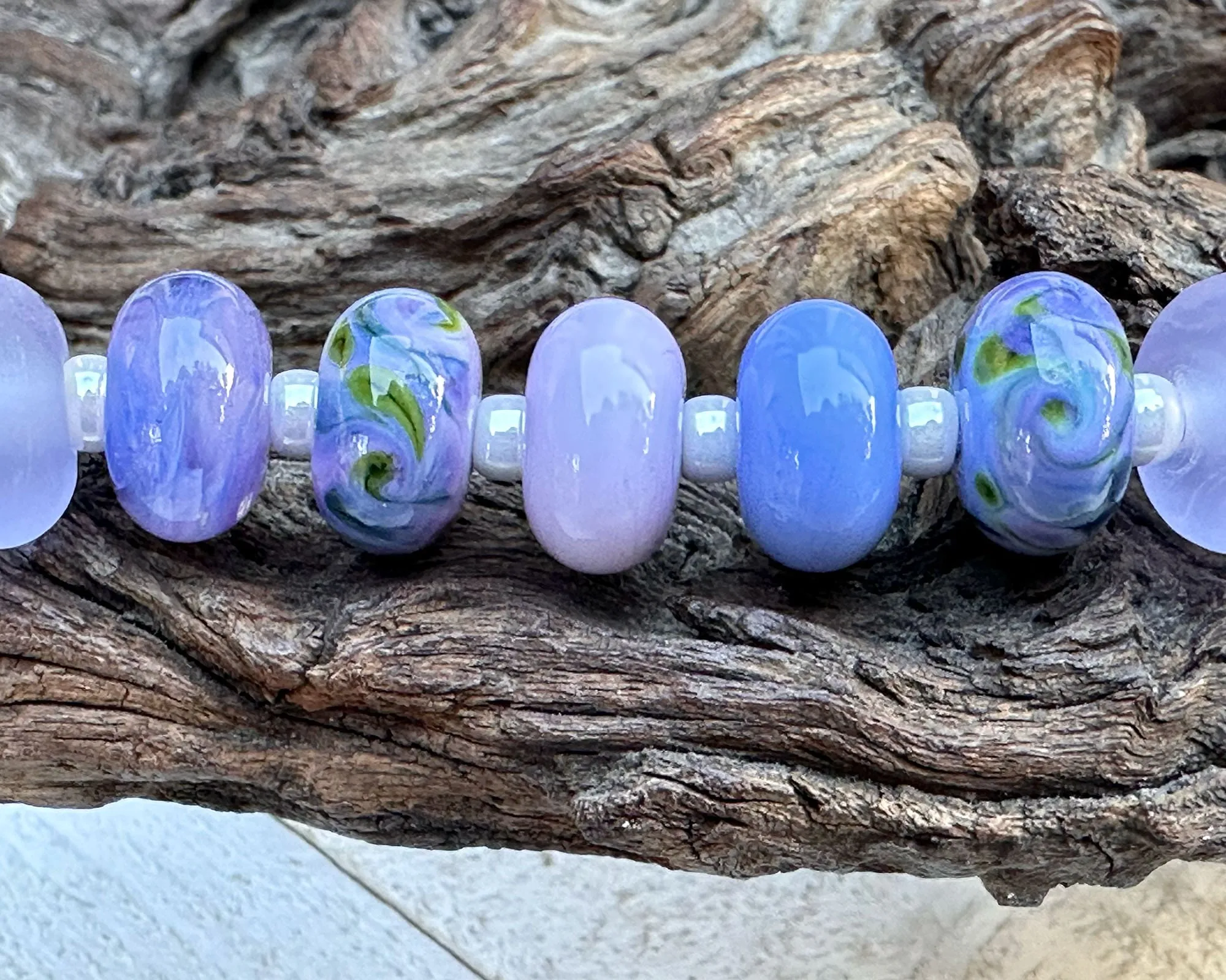 25 Mystical Twilight Purple Lampwork Beads Set SRA