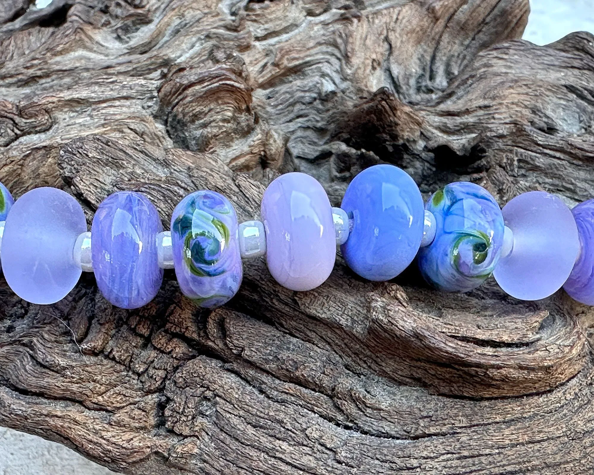 25 Mystical Twilight Purple Lampwork Beads Set SRA