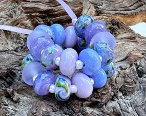 25 Mystical Twilight Purple Lampwork Beads Set SRA