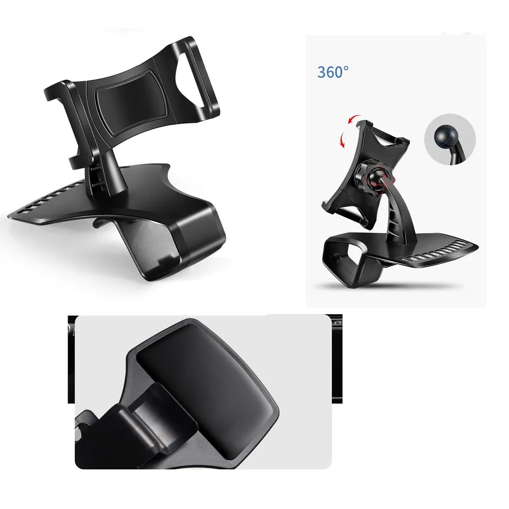 3 in 1 Car GPS Smartphone Holder: Dashboard / Visor Clamp   AC Grid Clip for Plum Boot phone - Black