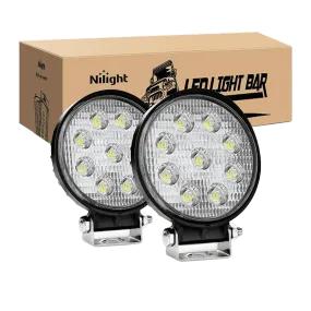 4.5 Inch 27W Round Flood LED Work Lights (Pair)