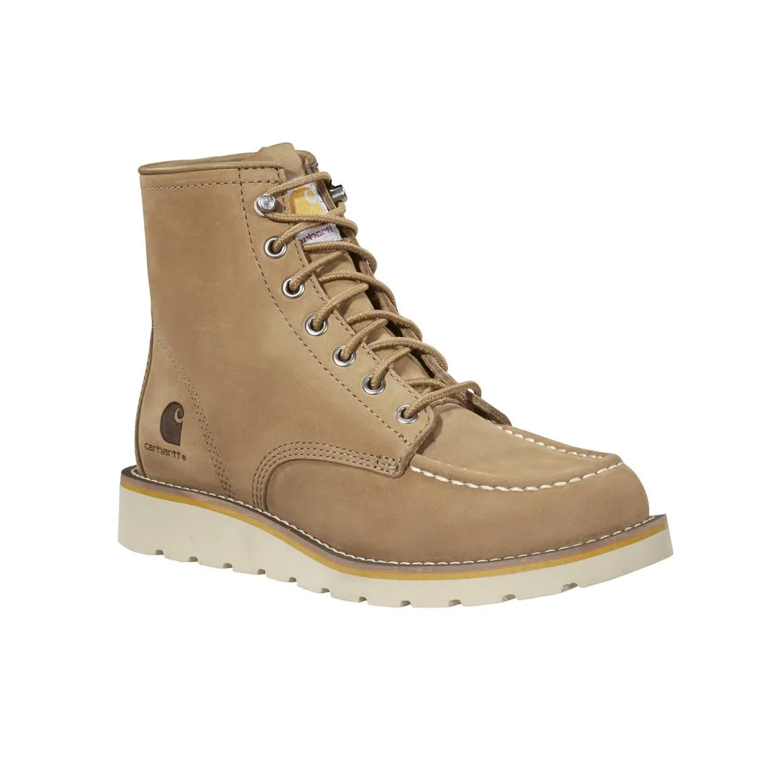 6" Women's Moc Toe Wedge Soft Toe Boot Coyote