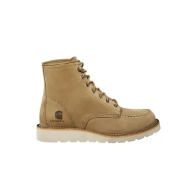 6" Women's Moc Toe Wedge Soft Toe Boot Coyote