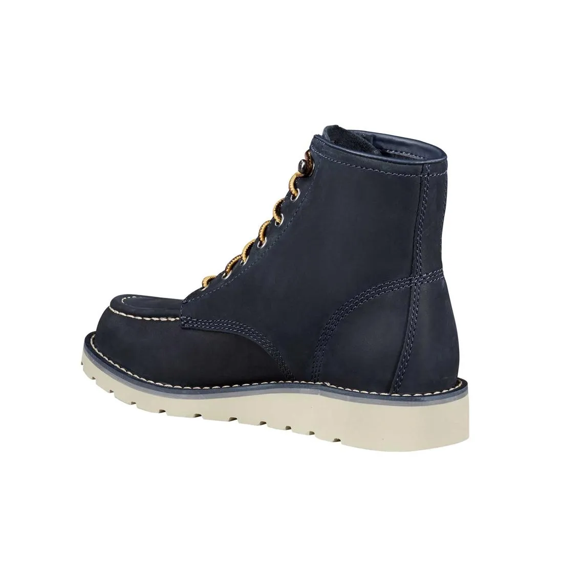 6" Women's Moc Toe Wedge Soft Toe Boot Navy