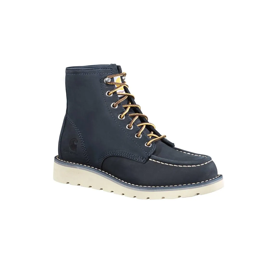 6" Women's Moc Toe Wedge Soft Toe Boot Navy
