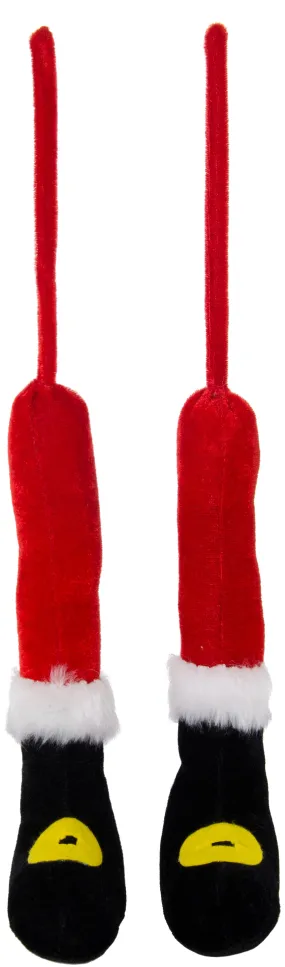9" Velour Santa Leg Pair