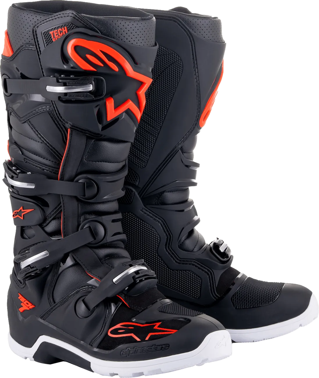 Alpinestars Tech 7 Enduro Boots - Black/Red Fluorescent - Size 11 - USED LIKE NEW