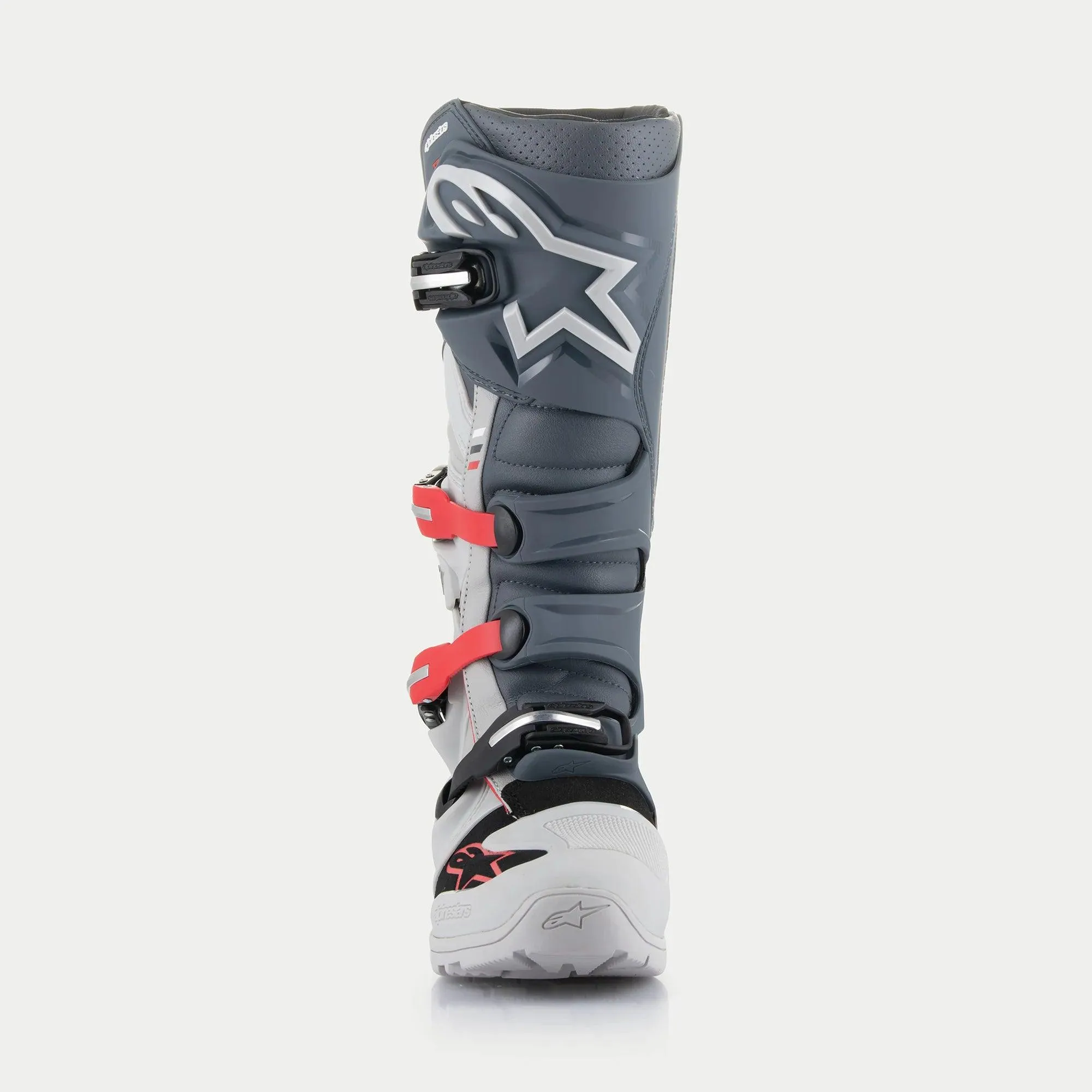 Alpinestars Tech 7 Enduro Boots - Light Gray/Dark Gray/Bright Red - CLOSEOUT