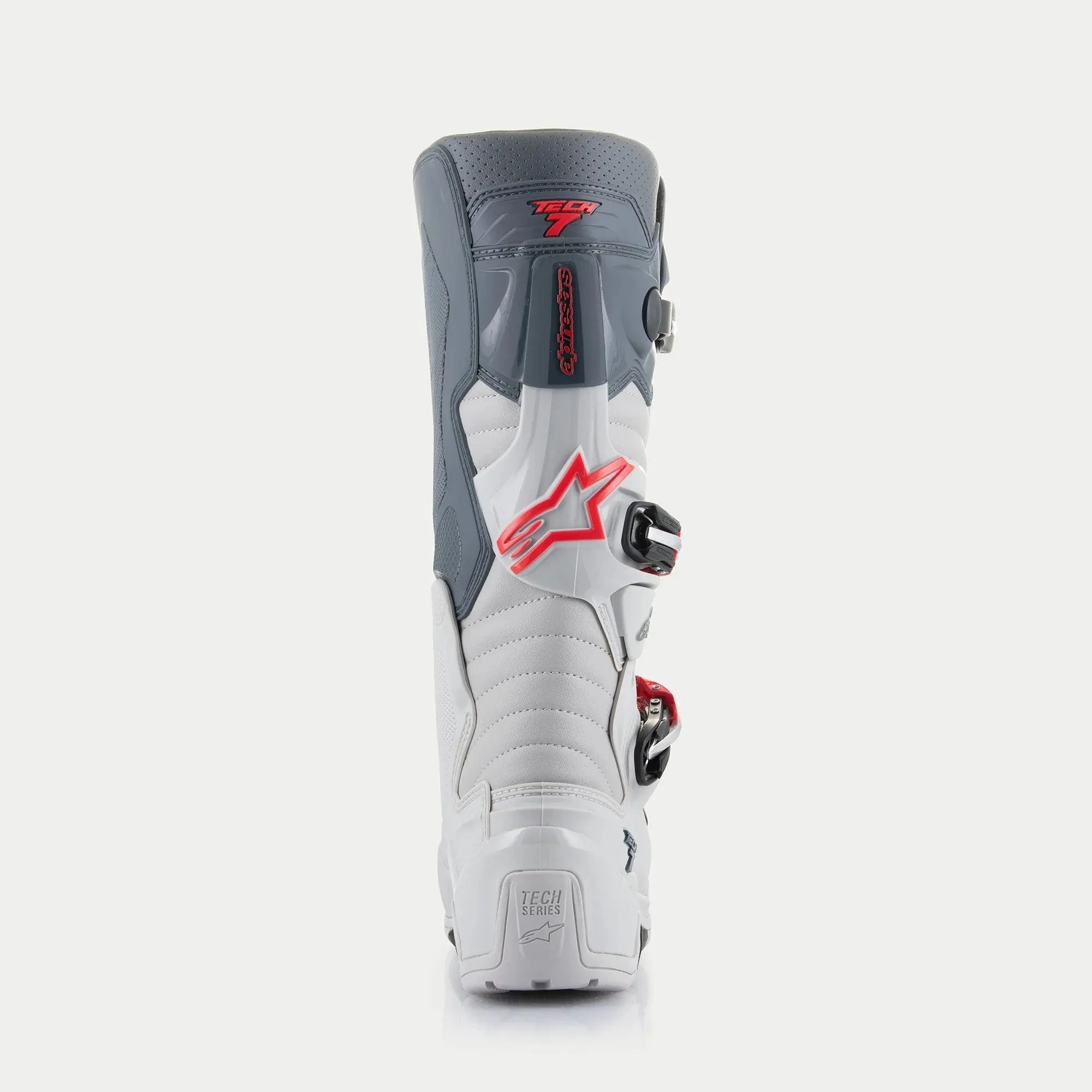 Alpinestars Tech 7 Enduro Boots - Light Gray/Dark Gray/Bright Red - CLOSEOUT