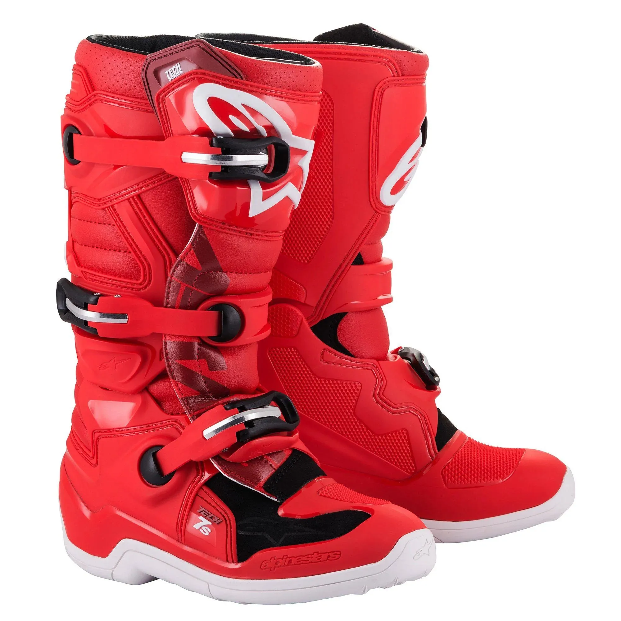 Alpinestars Tech 7S Youth Motorcross Boots (Red) UK Size 5