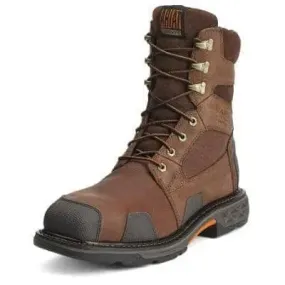 ARIAT - OverDrive 8" Wide Square Toe Waterproof Composite Toe Work Boot, Chestnut Brown