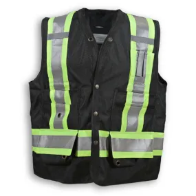 Big K Hi-Vis Surveyor's Vest - Black BK402BK