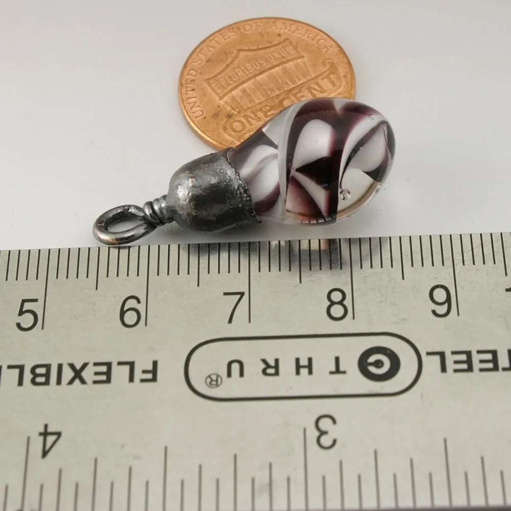 Black and White Twist Drip with Copper Electroforming Focal Single