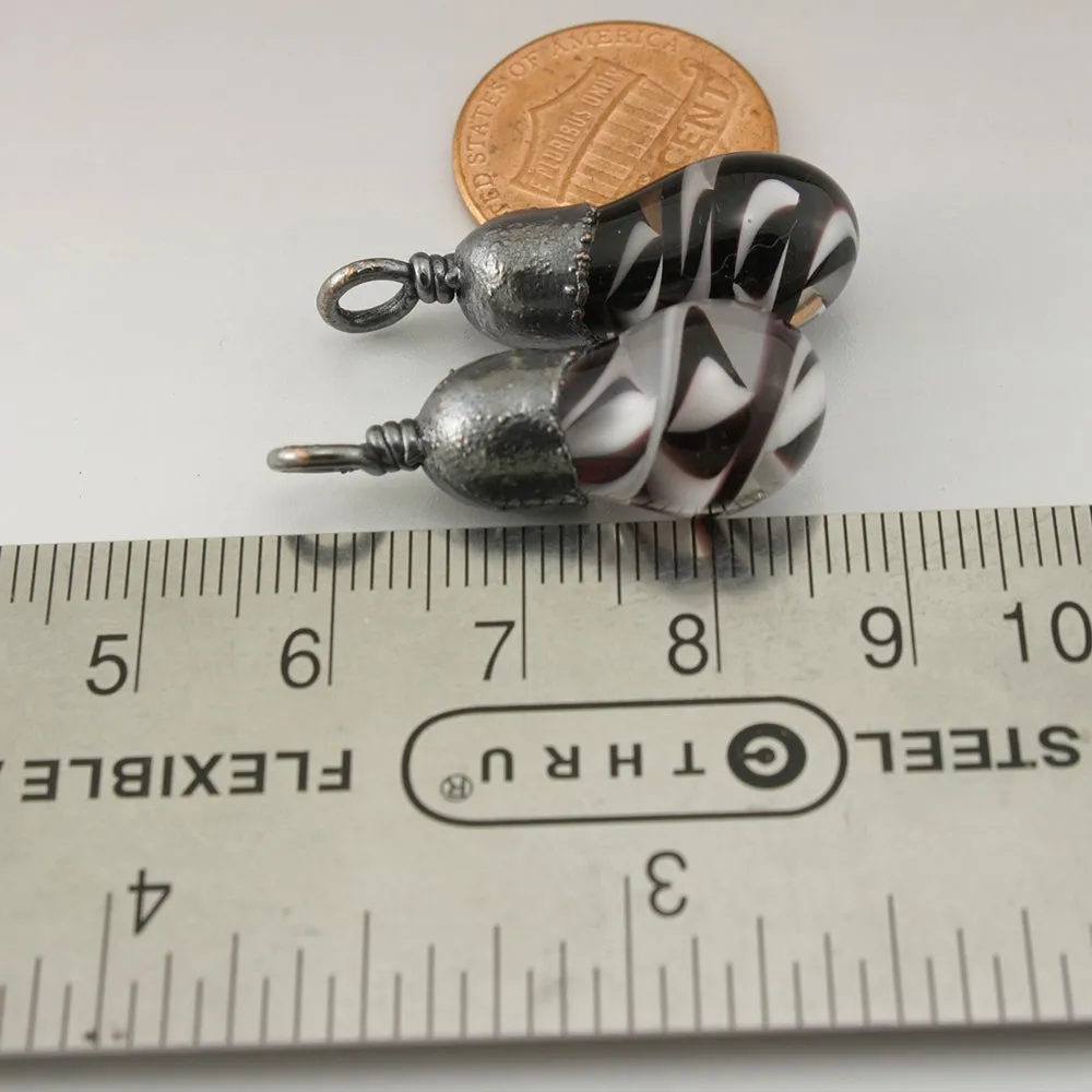 Black and White Twist Drips with Copper Electroforming