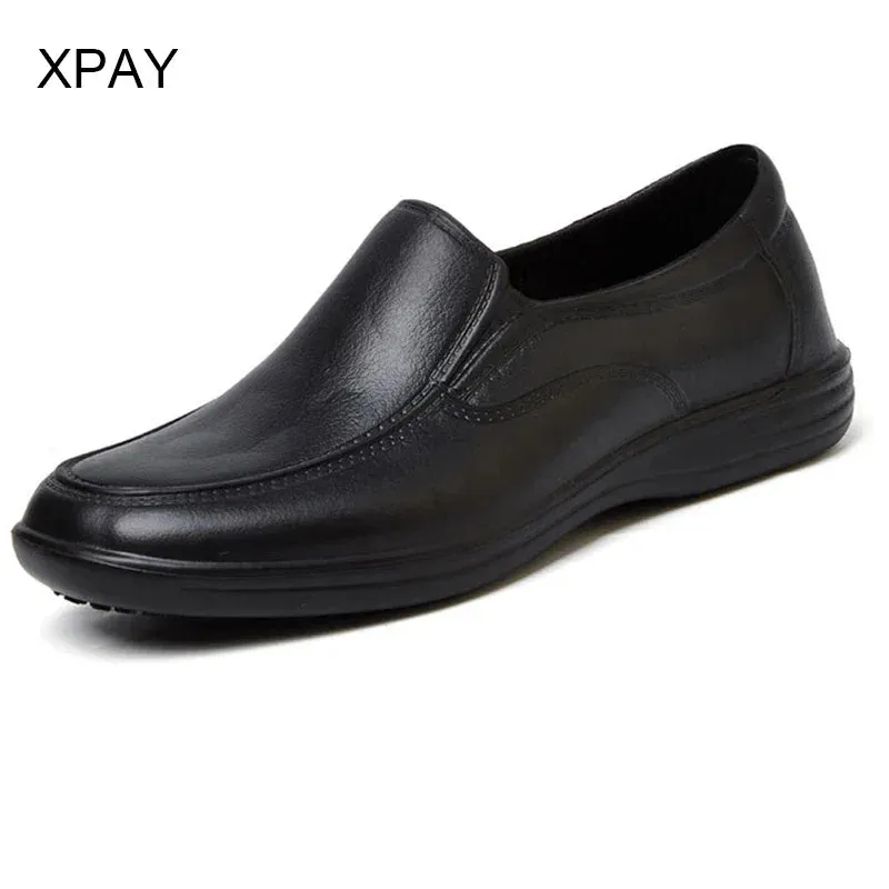 Black Chef Shoes Men Skid-Proof Sole Kitchen Shoes Chef Safety Shoes Oil-Proof and Waterproof Working Boots
