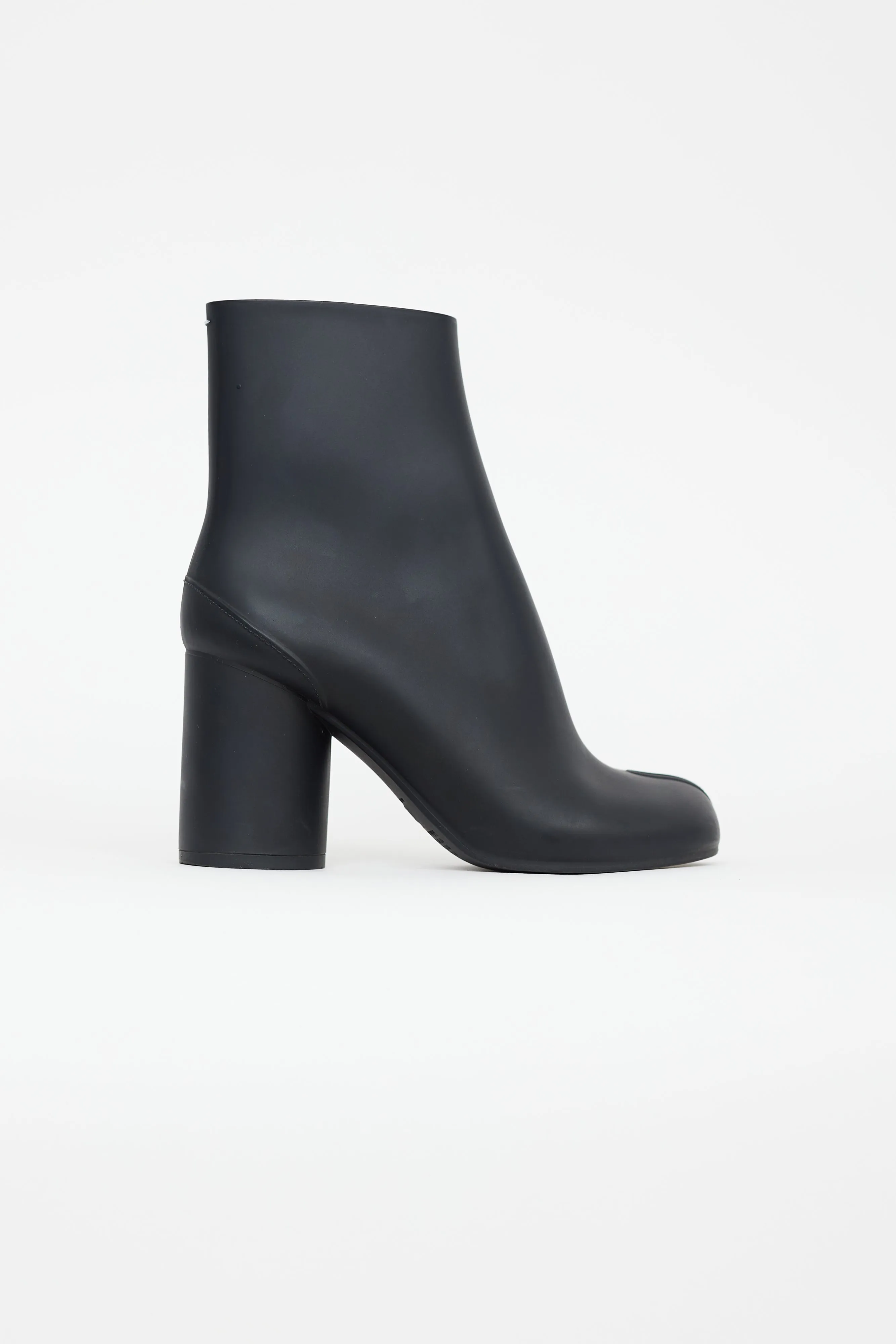 Black Rubber Tabi Ankle Boot