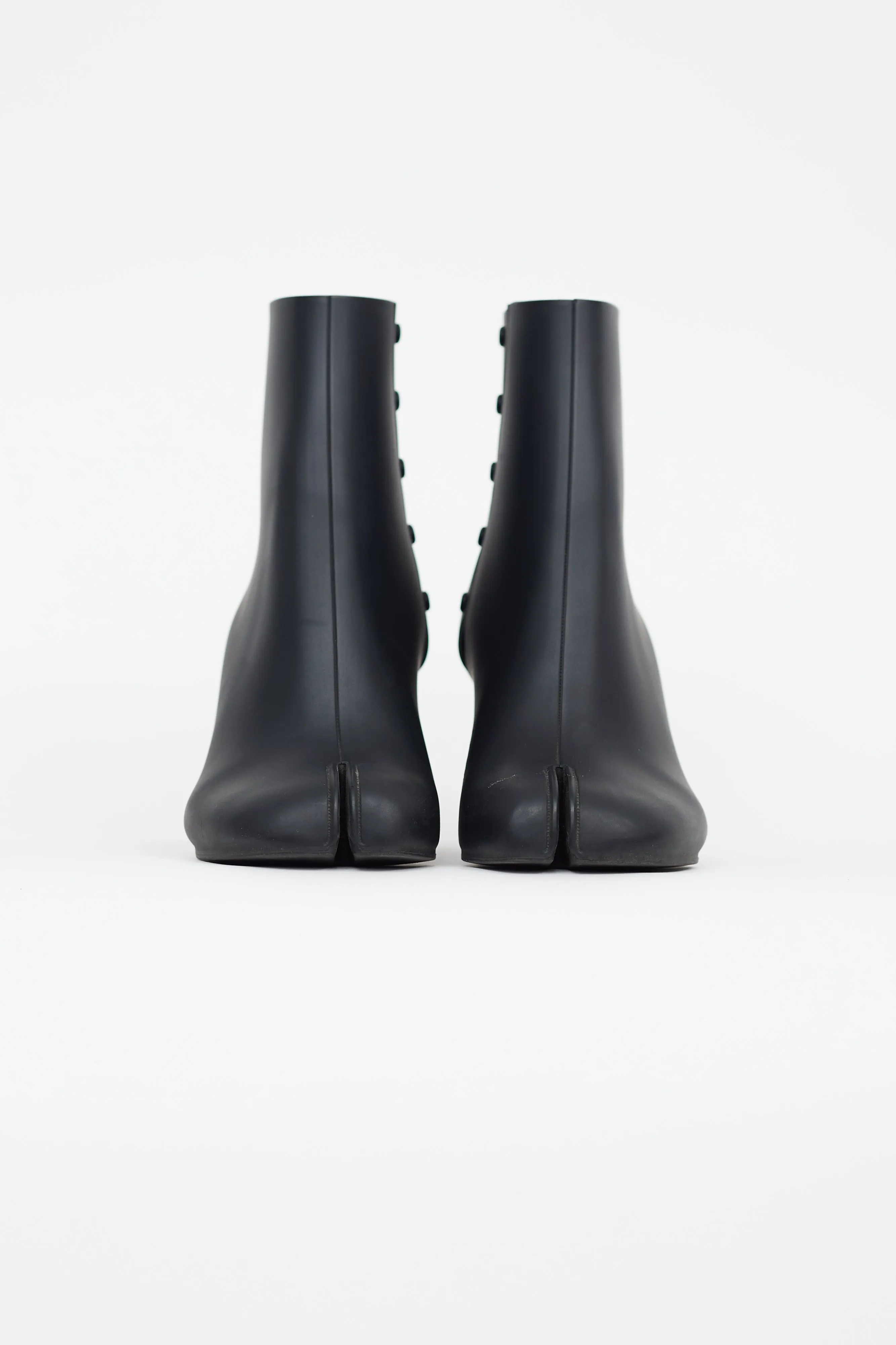 Black Rubber Tabi Ankle Boot