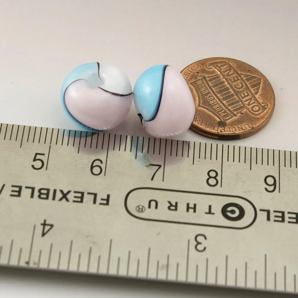 Blue Pink White and Black Twist Round Pair