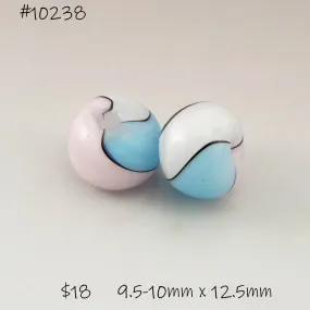 Blue Pink White and Black Twist Round Pair