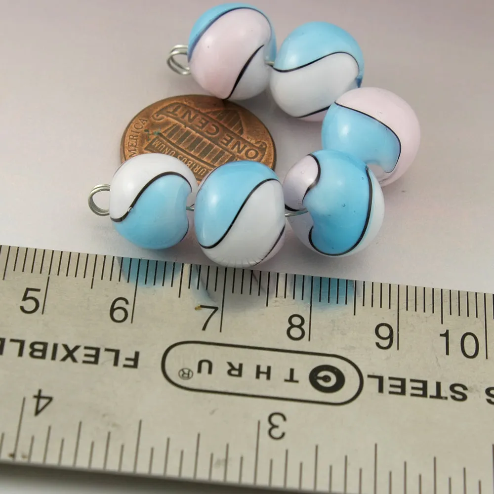 Blue Pink White and Black Twist Round Set