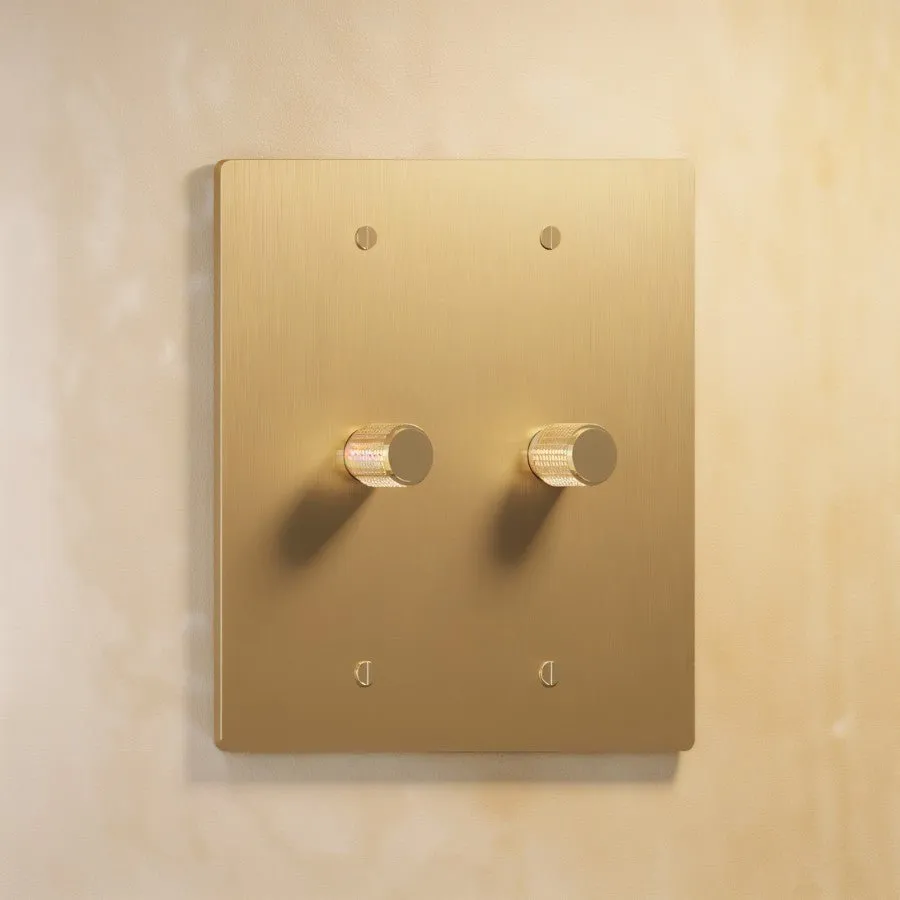 Brass Rotary Dimmer Switch (2-Gang)