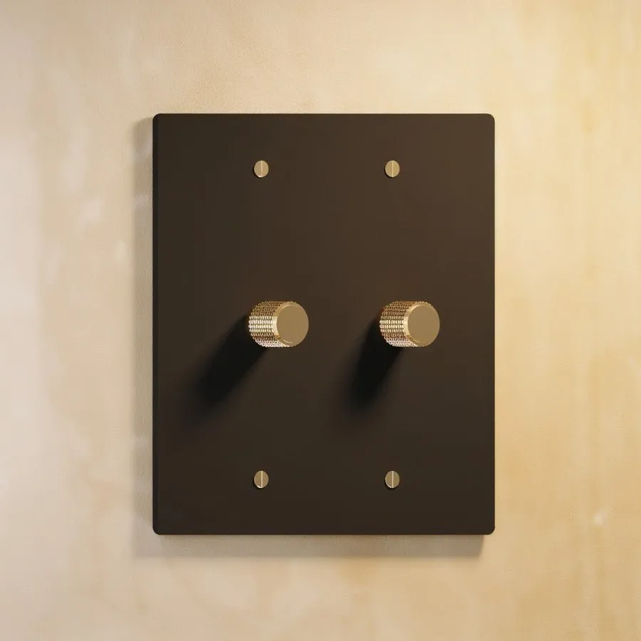 Brass Rotary Dimmer Switch (2-Gang)