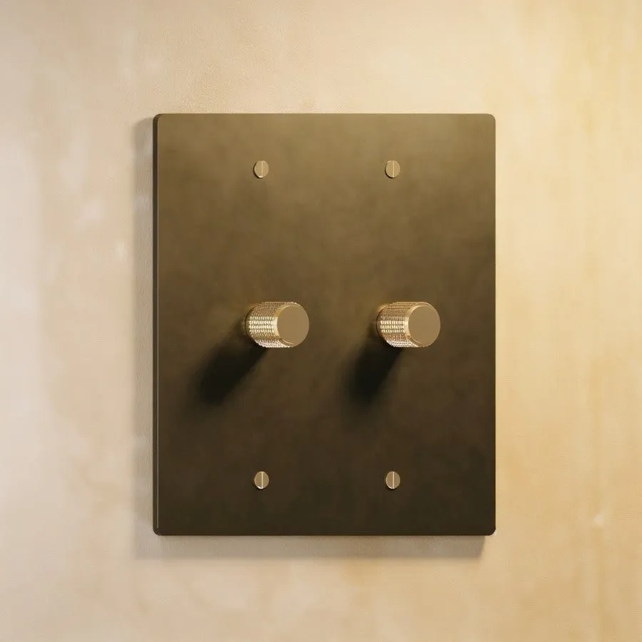 Brass Rotary Dimmer Switch (2-Gang)