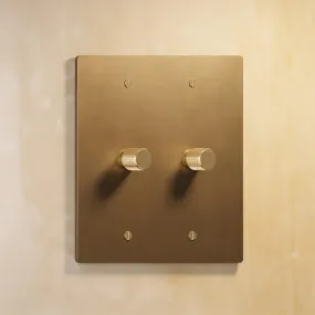 Brass Rotary Dimmer Switch (2-Gang)