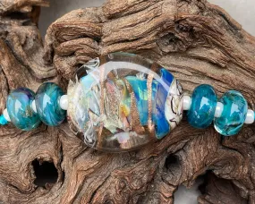 Caribbean Swirls Lampwork Focal Bead SRA