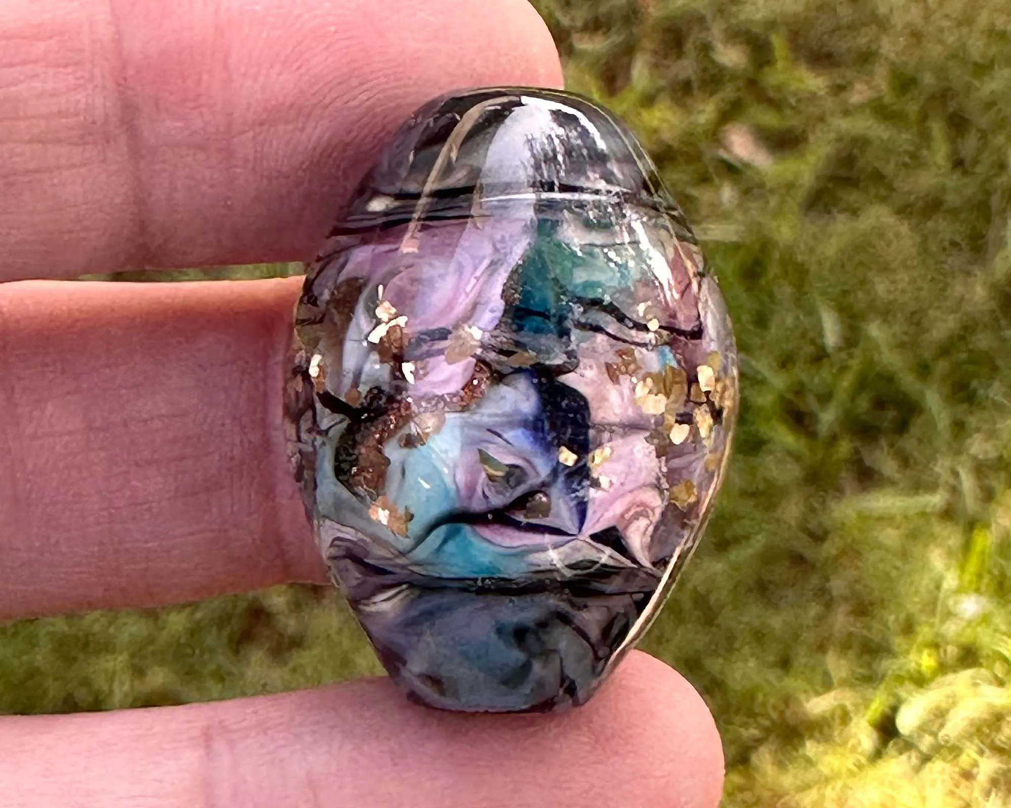 Celestial Steel Prism Lampwork Focal Bead