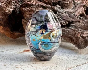 Celestial Steel Prism Lampwork Focal Bead