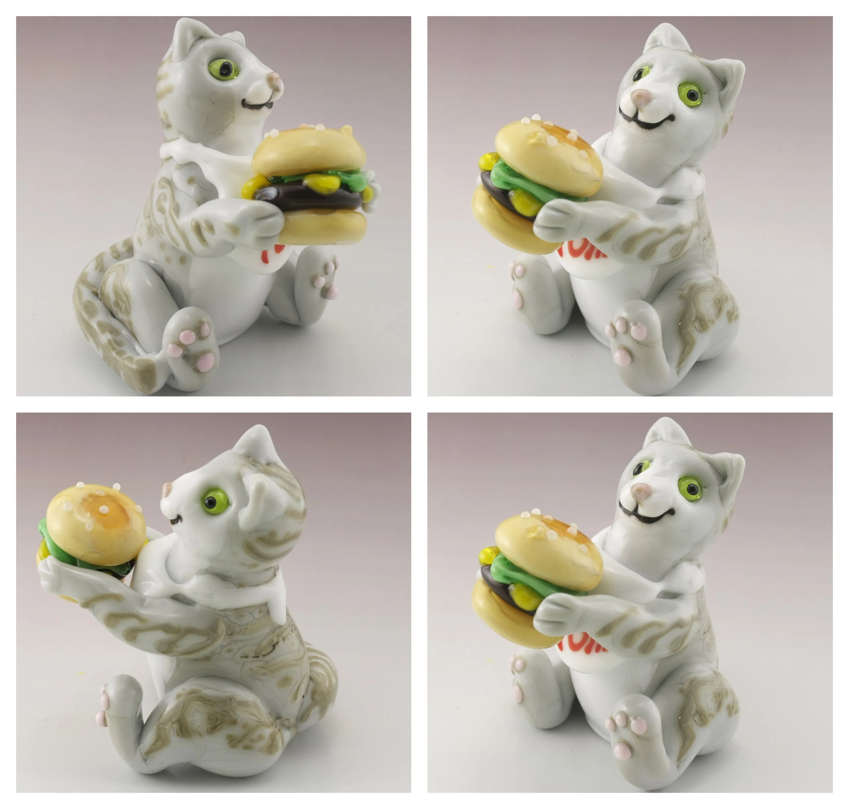 Cheeseburger Kitty Sculpture