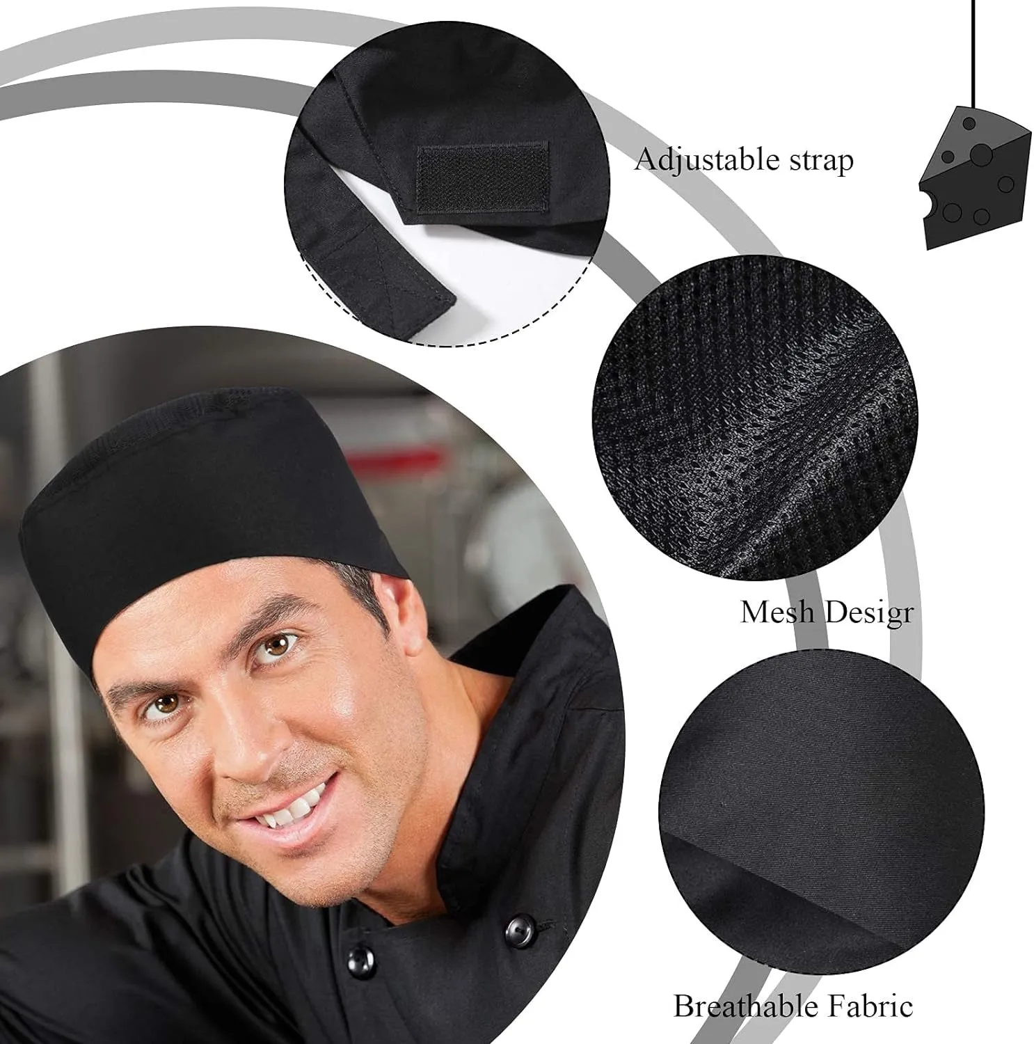 Chef Hats for Men Women Chef Beanie Chef Caps for Men