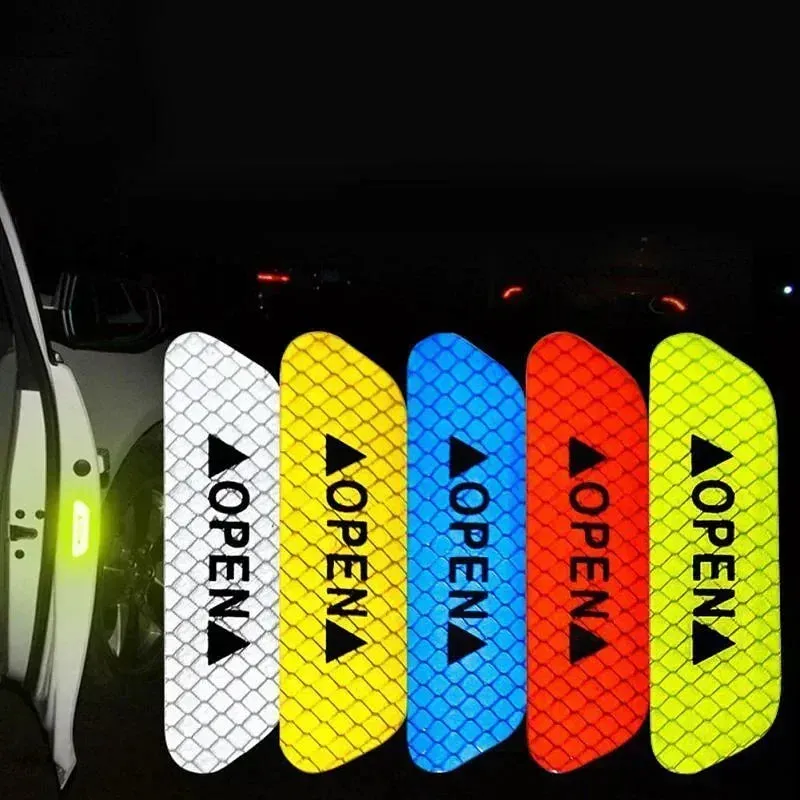 Color Name: Red - 2023 Car Door Reflective Sticker Safety Opening