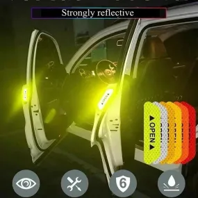 Color Name: Red - 2023 Car Door Reflective Sticker Safety Opening