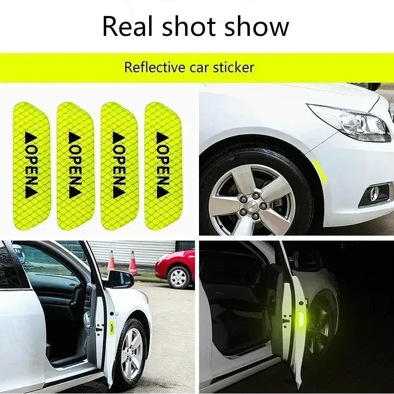 Color Name: Red - 2023 Car Door Reflective Sticker Safety Opening