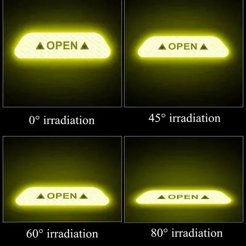 Color Name: Red - 2023 Car Door Reflective Sticker Safety Opening