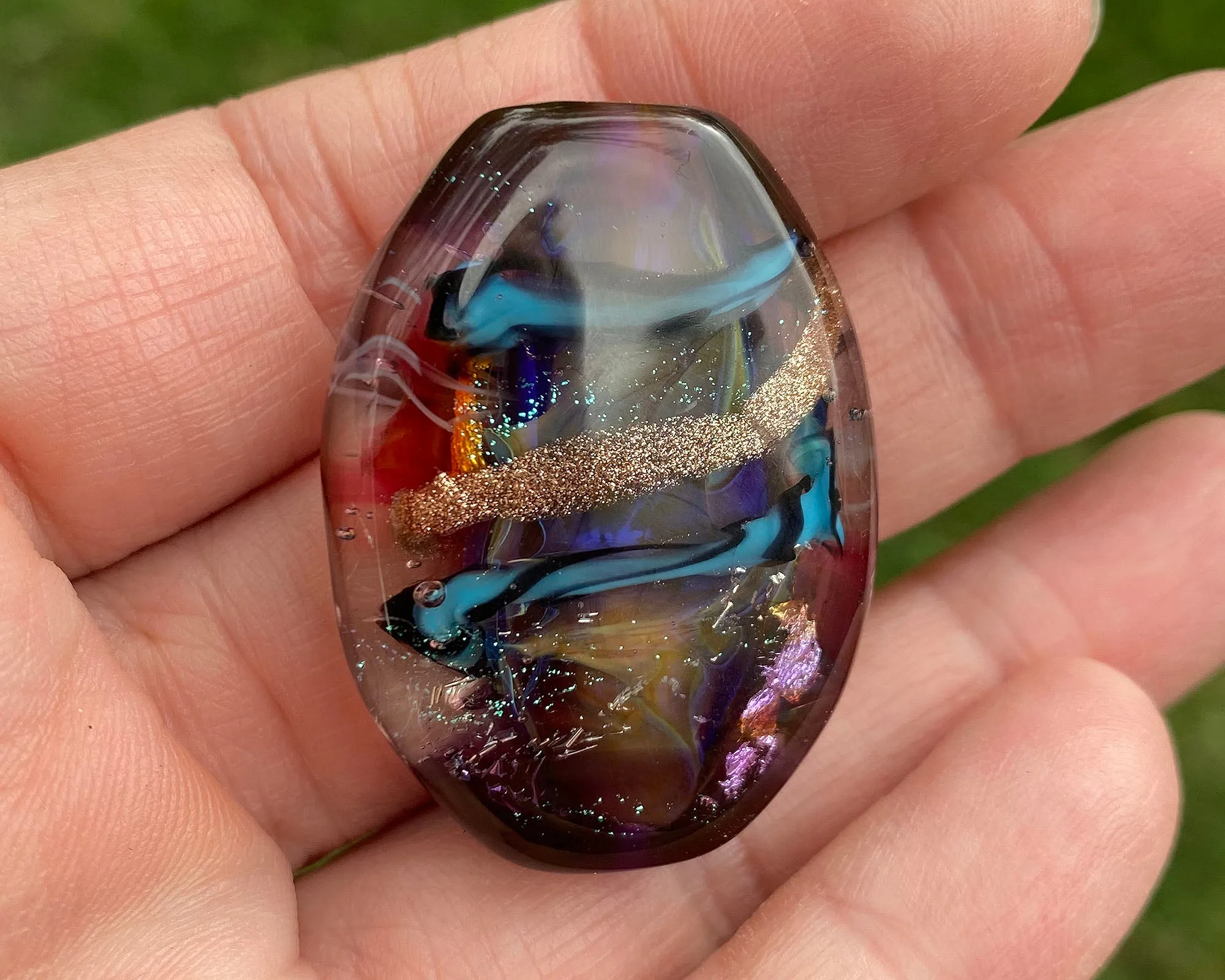 Colorful Purple Lampwork Focal Bead SRA