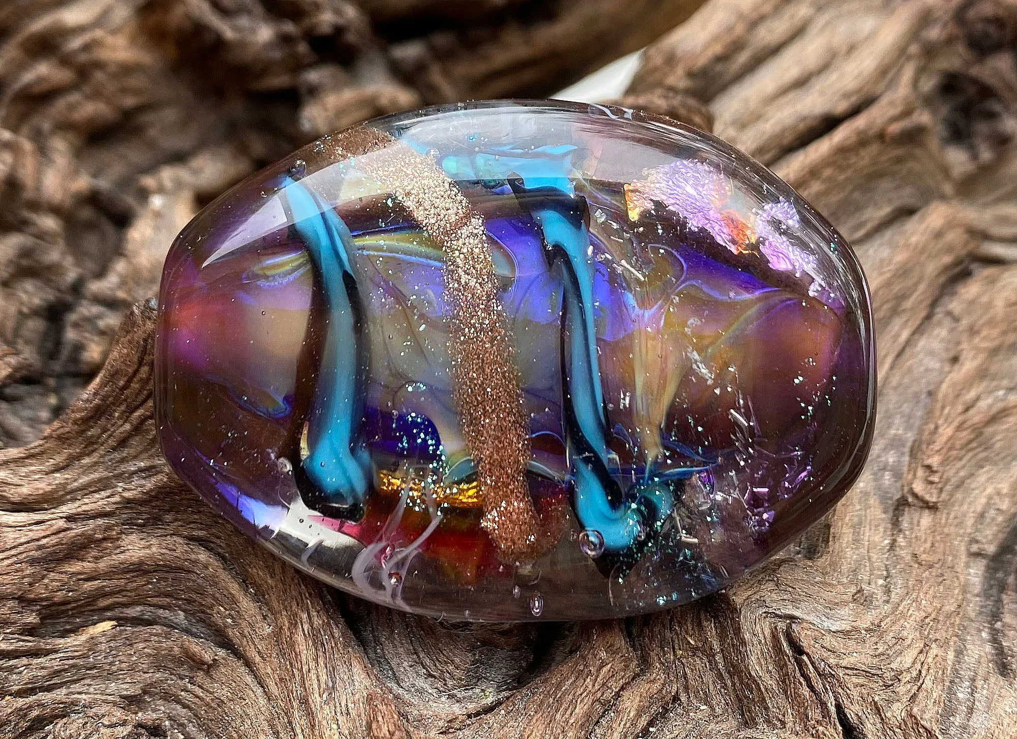 Colorful Purple Lampwork Focal Bead SRA