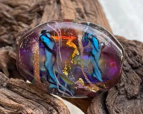 Colorful Purple Lampwork Focal Bead SRA